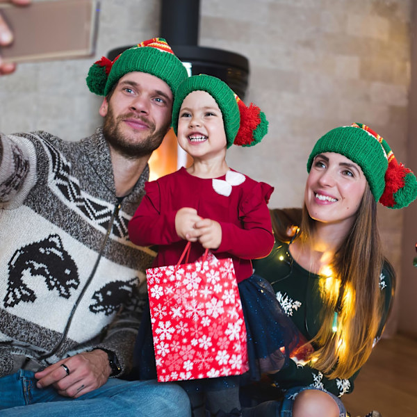 Jultomtehatt Röd Jultomtehatt Stickad Hatt Jultomtehatt För Vuxna Kvinnor Män E
