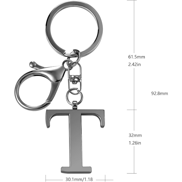 Kultaiset A-Z Kirjain Avaimenperät Naisille, Laukun Ripustuskorut, Lompakon Ripustuskorut Käsilaukuille, Metalliset Alfabetin Alkutaipaleen Kirjain Avaimenperät Black-t