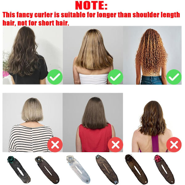 Bollhårklämma med bulletillverkare Twister för långt tjockt hår, 2024 Ny Lazy Curler med Easy Fast Snap Roll Hair Tool, Flower Bun Roller Hårstyling B