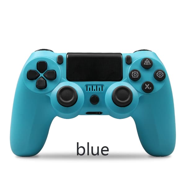 Blå trådløs Bluetooth-kontroller med PS4/Slim/Pro, dobbel vibrasjon, kompatibel med Windows, PC, iOS, Android