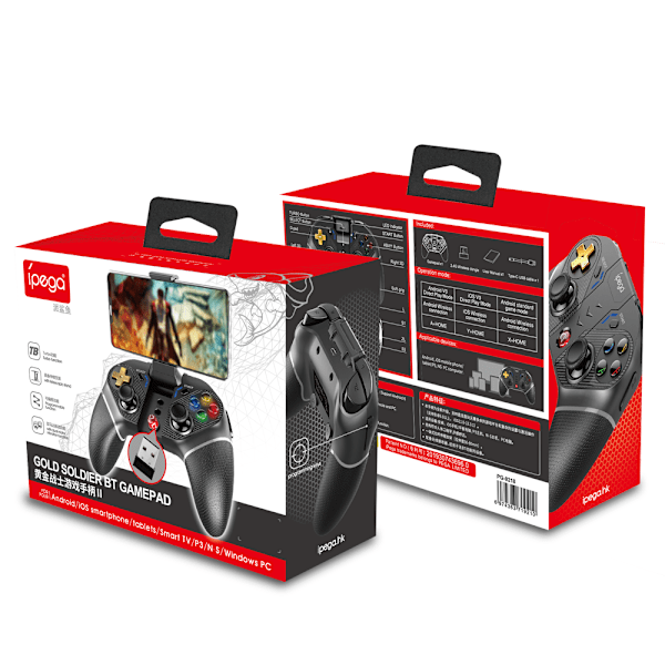 Ipega PG 9218 Universal Trådløs Spilcontroller med Vibration og Programmerbare Taster Kompatibel med Android, iOS, PC og Nintendo Switch