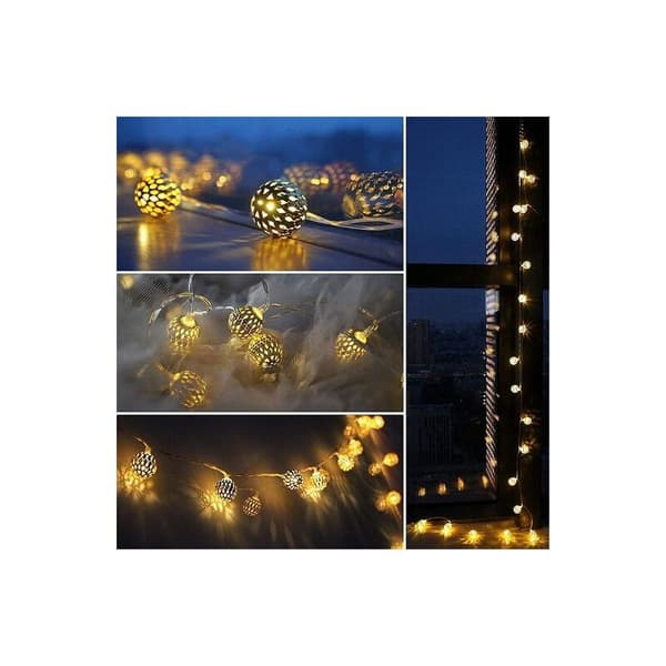 LED Solcellelys, LED Strip, Marokkanske Lys, 7M, 50 Lys, Egnet til Have, Bryllup,