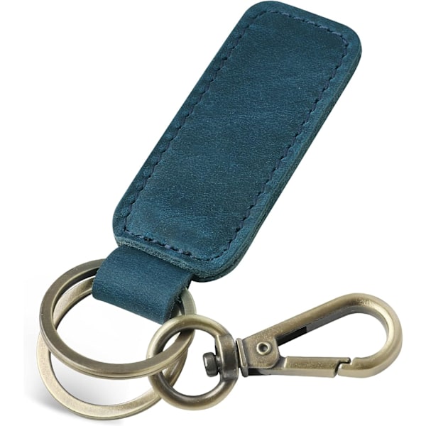 Ægte Læder Bil Nøglering, Universal Nøgleholder, Læder Nøglering til Mænd og Kvinder, JC306 Blue