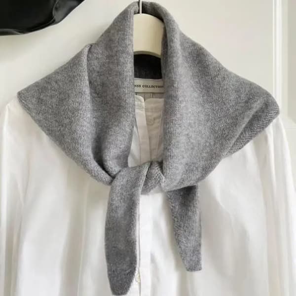 Grå-1 st Ny Koreansk Stil Ullstickad Triangulär Halsduk Dam Huvudduk Stickad Halsduk Multifunktionell Varm Stickad Halsduk Gray