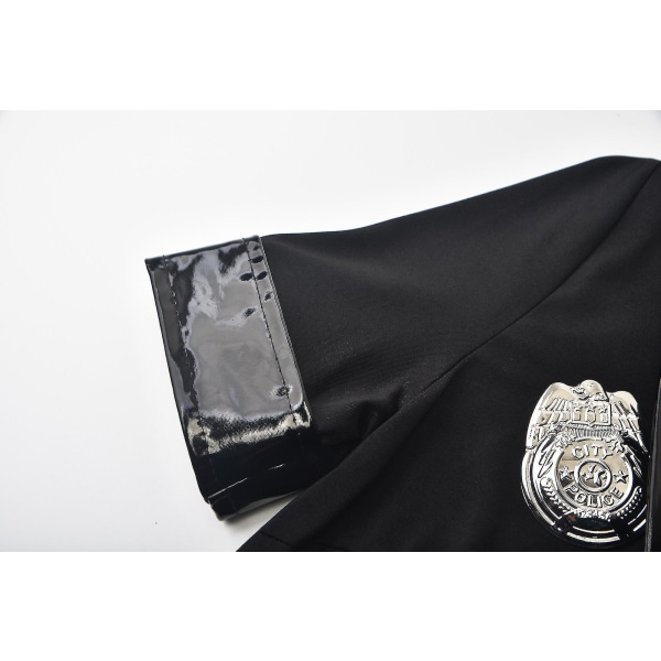 Kvinder Sort Police Uniform Voksen Halloween Fest Kostume Cosplay Klubtøj Police Wear S-xxxl Black A 2XL