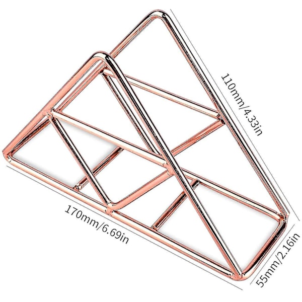 Trekantet Serviettholder Jern Papirhåndkleholder Vertikal Trekantet Serviettholder (Rosegull)