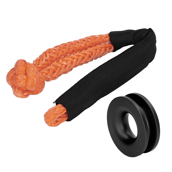Aluminiumlegering Nylon Recovery Ring Kit med Sort Blød Shackle Spiltov Sæt til Køretøjsredning