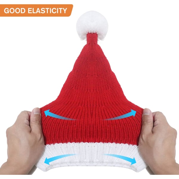 Jultomteluva Julhattar Julpartyhatt Röd Stickad Beaniehatt För Vuxna Kvinnor Män 2-pack 2 X Red Santa Hats Adult