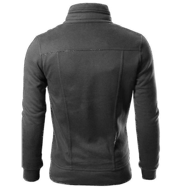 Herrar Höst Vinter Ytterkläder Militärjacka Casual Krage Combat Biker Jacka Toppar Gray L