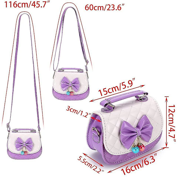 Liten jentebåndsveske Pu Cross Body Håndveske Mini Mote Tote Messenger Bag Med Håndtak-mxbc
