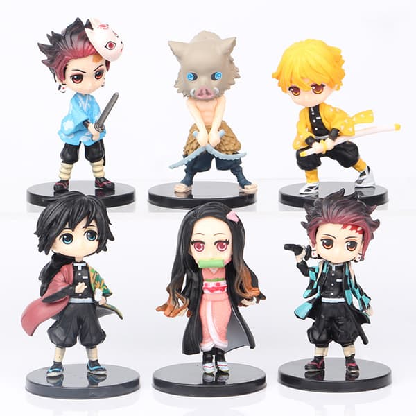 B01 5 stk. Anime Slayer-stil Mini PVC Figur Sæt, 7 cm Sød Bordpynt Gave