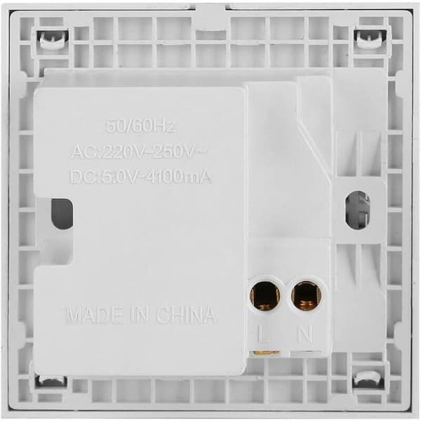 USB-vegguttak: 5V 2.1A/1A (4100mA) USB-vegglader med 4-posisjonsbryter. (220~250V)