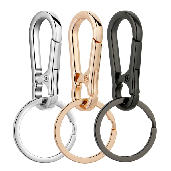 Metal Nøgleringe Nøglering Nøglekæde Ring Klips Holder Organizer til Hjem Bil Nøgler Nøglefinder Kvinder Mænd Gold Silver Black