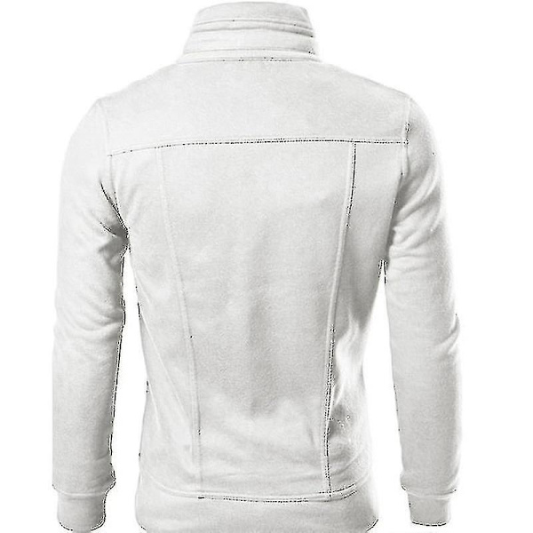 Herrar Höst Vinter Ytterkläder Militärjacka Casual Krage Combat Biker Jacka Rockar White 2XL