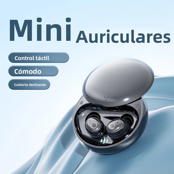Hvide, trådløse mini-in-ear Bluetooth-øretelefoner til søvn, diskret design.