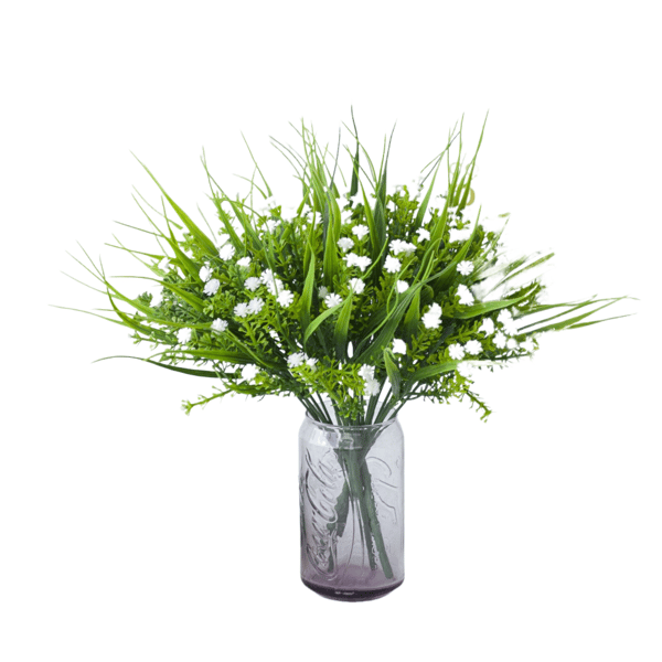 Konstgjord brudslöjebukett, vit, 10 st White