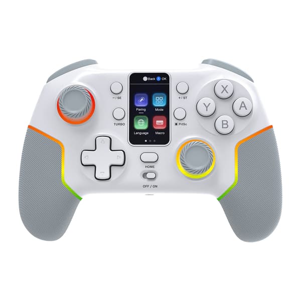7052P Trådlös spelkontroll kompatibel med PC, Switch, iOS och Android, Smart Display, Turbo Vibration, 1000mAh Batteri
