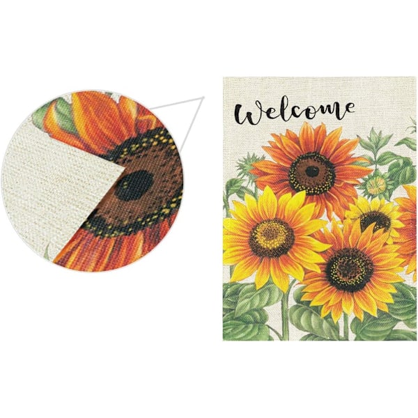 Glædelig Jul Træ Rød Haveflag Vinter Snefnug Dobbeltsidet Flag 12\" x 18\", Jul Rustik Vinter Sne Ferie Nytår Lille Haveflag Banner Sunflower
