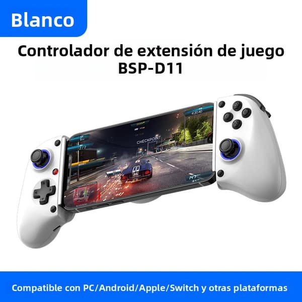 Hvid D11 Trådløs Bluetooth Spilcontroller Kompatibel med Switch, Android, iOS, PS Konsoller og Tablet