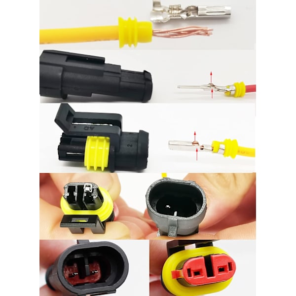 352 stk. Vanntette bil elektriske kontaktterminaler Bil elektrisk ledningskontakt pluggsett 1/2/3/4 pin kontakter hann og hunn