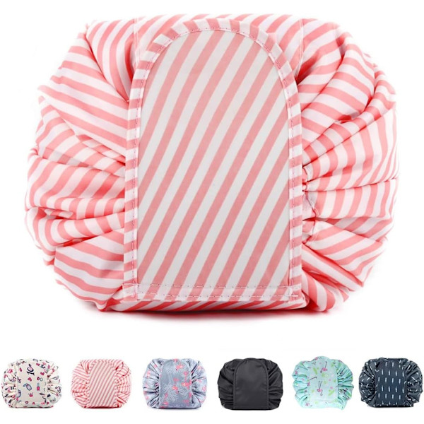 Toalettsäck för flickor, lat förvaring, kosmetikväska, stor bärbar, snygg design, utomhus, vattentät, snabb montering, dubbel magisk väska Rose