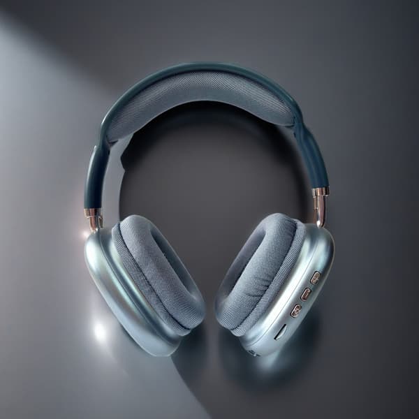 Silver-TEISCHE 9004 Trådløse Bluetooth-hovedtelefoner, Over-Ear-hovedtelefoner, Støjreducerende Bluetooth-headset, Stereolyd og kraftfuld bas Silver