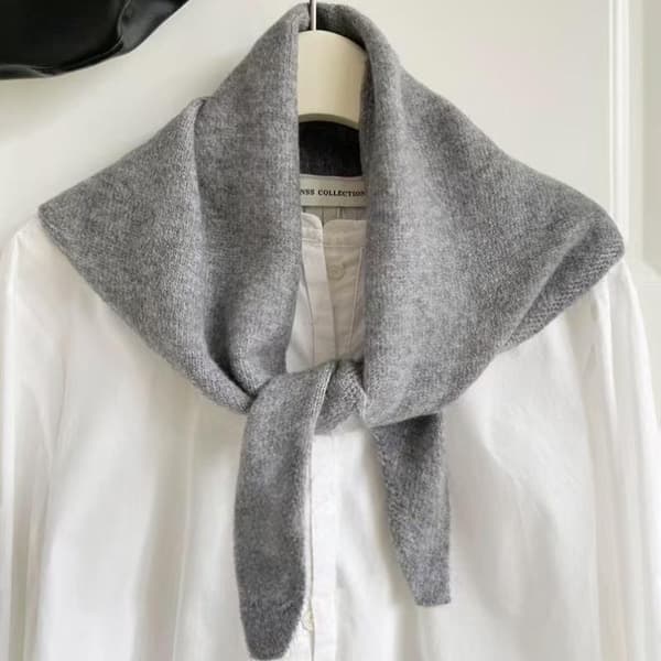 White-Pc Ny Koreansk Stil Ullstickad Triangulär Halsduk Dam Huvudduk Stickad Halsduk Multifunktionell Varm Stickad Halsduk White