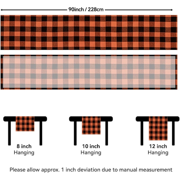 Julbordstablett i Rutigt Tartan - Röd Buffelrutig Julduk, Fläcktålig och Tvättad, 13 x 120 Tum Red Plaid