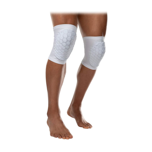 Hex-dynor för knän/armbågar/skenben, fukttransporterande, ungdoms- och vuxenstorlekar (1 par L) White