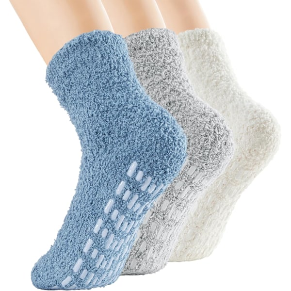 Mysiga Varma Toffelstrumpor Kvinnor Super Mjuka Mikrofiber Bekväma Sovstrumpor 6 eller 5 Par A5