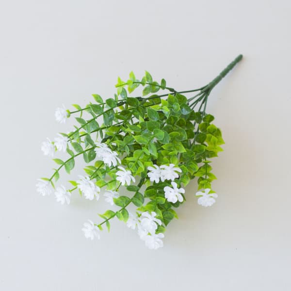 Konstgjord blomsterbukett, vit, 10 knippen White