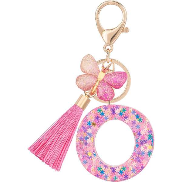Sööt roosad võtmehoidjad naistele ja tüdrukutele, algustähega võtmehoidjad tutiga, ripatsid võtmetele, rahakotile, käekottidele ja seljakottidele Colorful Pink Butterfly-o