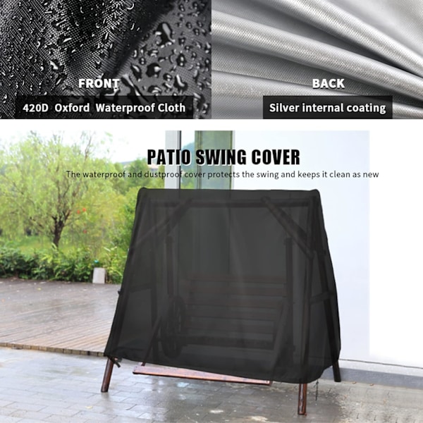 Utomhusgungaöverdrag, A-ram Patio Swing Cover, Gungaöverdrag för utomhusmöbler Verandaöverdrag Gliderhängmattaöverdrag Vattentätt (83''LX48.8''WX66''H) 83''LX48.8''WX66''H