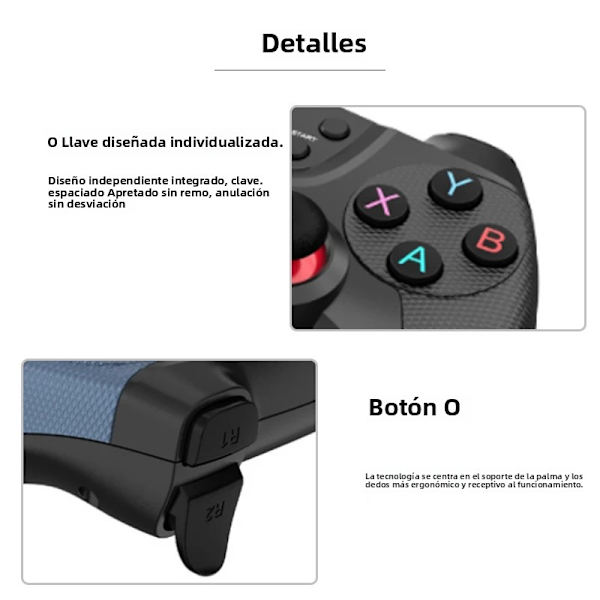 Grå trådløs spilcontroller, kompatibel med Android, PC og TV-boks, mobil gaming joystick