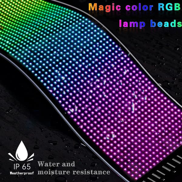 Fleksibel RGB LED Matrix Display 16x96 Piksler Bluetooth Programmerbar Rullende Tekstpanel for DIY Kostyme 120mm*595mm