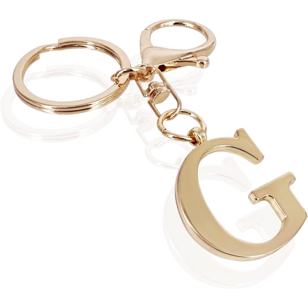 Nøglering med Guld Bogstav A-Z til Kvinder Taske Charms Pung Charms Til Håndtasker Metal Alphabet Initial Letter Nøglering G
