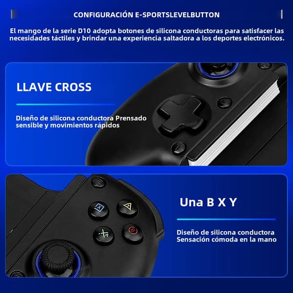 D10 Hvid Trådløs Spilcontroller Kompatibel med Switch, Android, iOS og Tablet, Multiplatform Streaming Gamepad