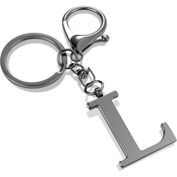 Nyckelring med guldbokstav A-Z för kvinnor, väskacharm, handväskacharm, metallinitialbokstavsnyckelring Black-l