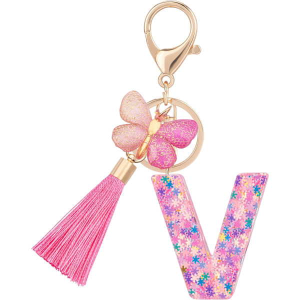 Sööt roosad võtmehoidjad naistele ja tüdrukutele, algustähega võtmehoidjad tutiga, ripatsid võtmetele, rahakotile, käekottidele ja seljakottidele Colorful Pink Butterfly-v