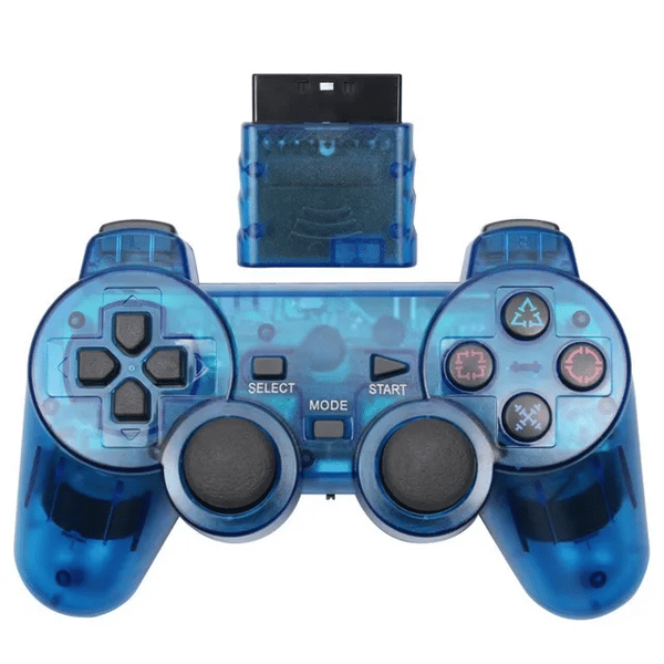 Sort Transparent Vibrerende Trådløs Gamepad, Kompatibel med PS2, PC USB Controller