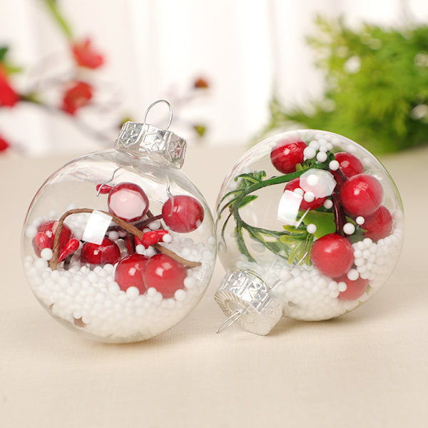 Akryl Julerkuler Transparent DIY Dekorasjoner som Sesongdekorasjoner 8cm A 8cm