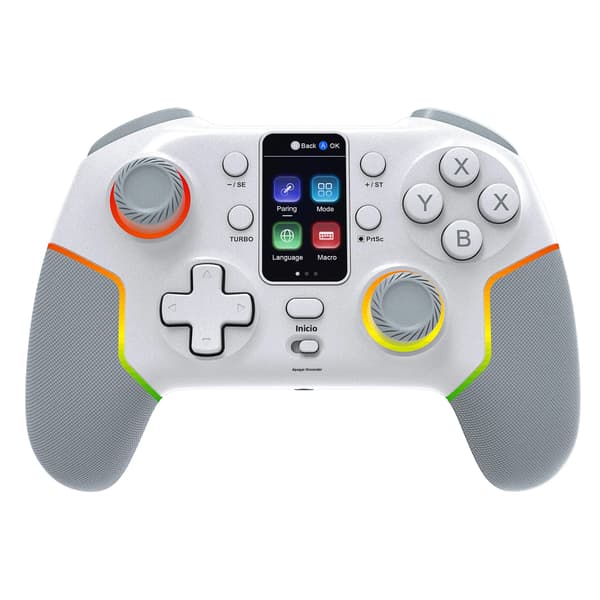 7052P Trådløs Spilcontroller Kompatibel med PC, Switch, iOS og Android, Smart Display, Turbo Vibration, 1000mAh Batteri