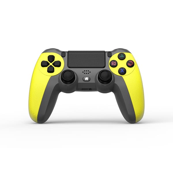 Gul Trådløs Spillkontroller, Kompatibel med PS4 / PS3 / PC / Mobile Enheter, Dobbel Vibrasjon, 6-Akse Bevegelse, LED-Lys, Touchpad, Varmefunksjon