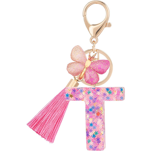 Sööt roosad võtmehoidjad naistele ja tüdrukutele, algustähega võtmehoidjad tutiga, ripatsid võtmetele, rahakotile, käekottidele ja seljakottidele Colorful Pink Butterfly-t
