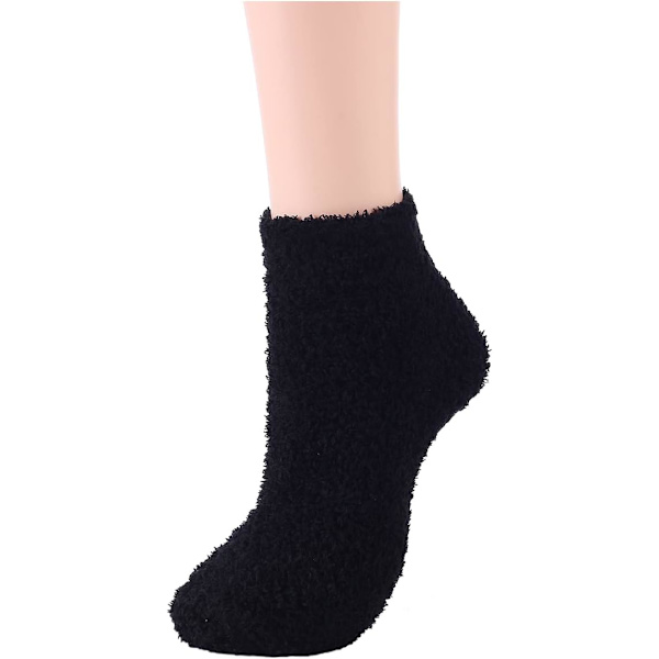 Mysiga Varma Toffelstrumpor Kvinnor Super Mjuka Mikrofiber Bekväma Sovstrumpor 6 eller 5 Par A6
