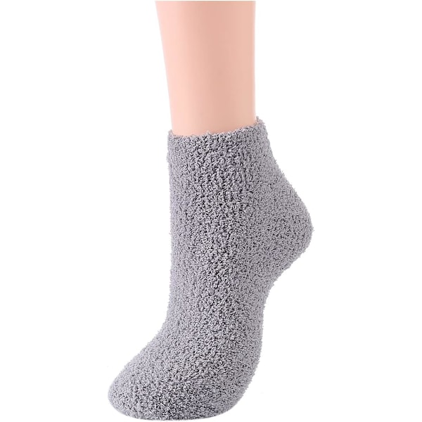 Mysiga Varma Toffelstrumpor Kvinnor Super Mjuka Mikrofiber Bekväma Sovstrumpor 6 eller 5 Par A6