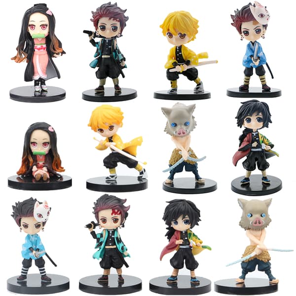 B01 5 stk. Anime Slayer-stil Mini PVC Figur Sæt, 7 cm Sød Bordpynt Gave