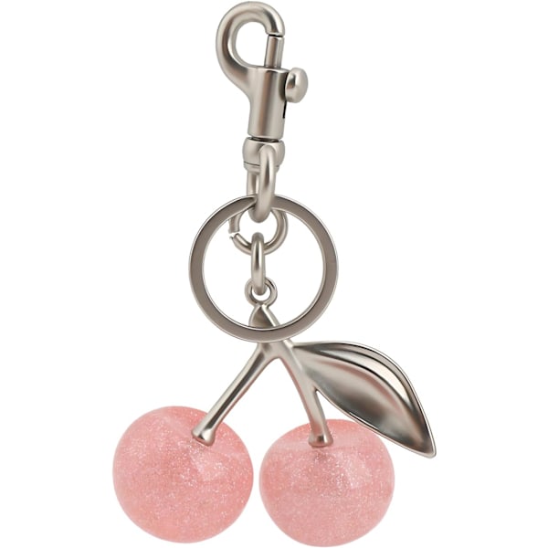 Kirsebær Nøglering Vedhæng, Hængende Kirsebær Dekoration, Fremstillet af Harpiks Legering Materiale, Et Sødt Vedhæng med Unik Charme Pink Cherry
