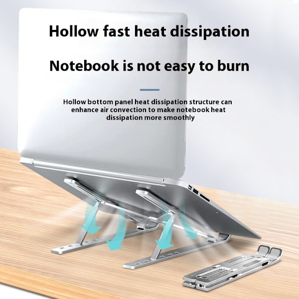 Datorställ för bärbar dator, hopfällbart, kylning, aluminiumlegering, bärbart förvaring, höjningsställ för bärbar dator, 16 tum, stjärnhimmelssilver