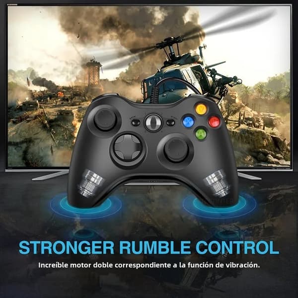 Hvit kablet spillkontroller, kompatibel med Xbox 360, PC, Windows 7/8/10, joystick gamepad